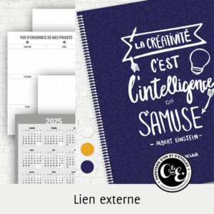 Agenda avec citation de Albert Einstein - La créativité, c'est l'intelligence qui s'amuse