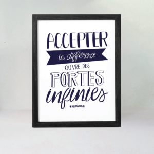 Illustration à imprimer : Accepter la différence ouvre des portes infinies